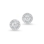 Diamond Halo Stud Reflection Earrings