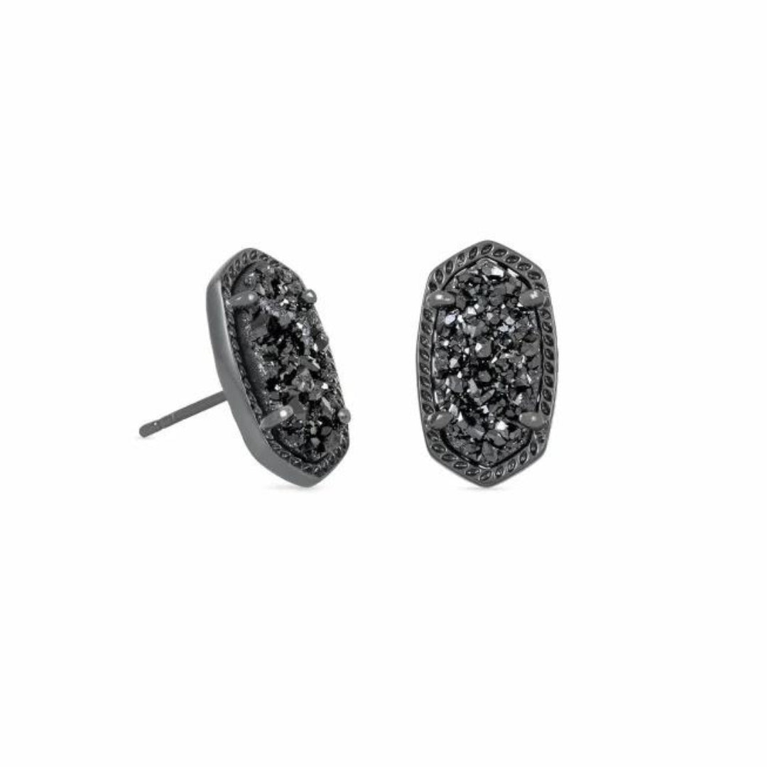 Ellie Earrings Black Drusy by Kendra Scott