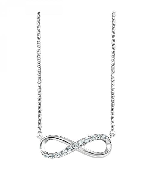 Silver 0.05cttw Diamond Infinity Necklace
