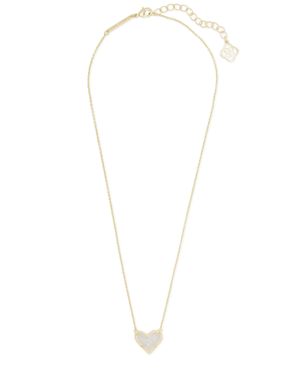 Ari Heart Short Pendant Gold Iridescent Dursy by Kendra Scott