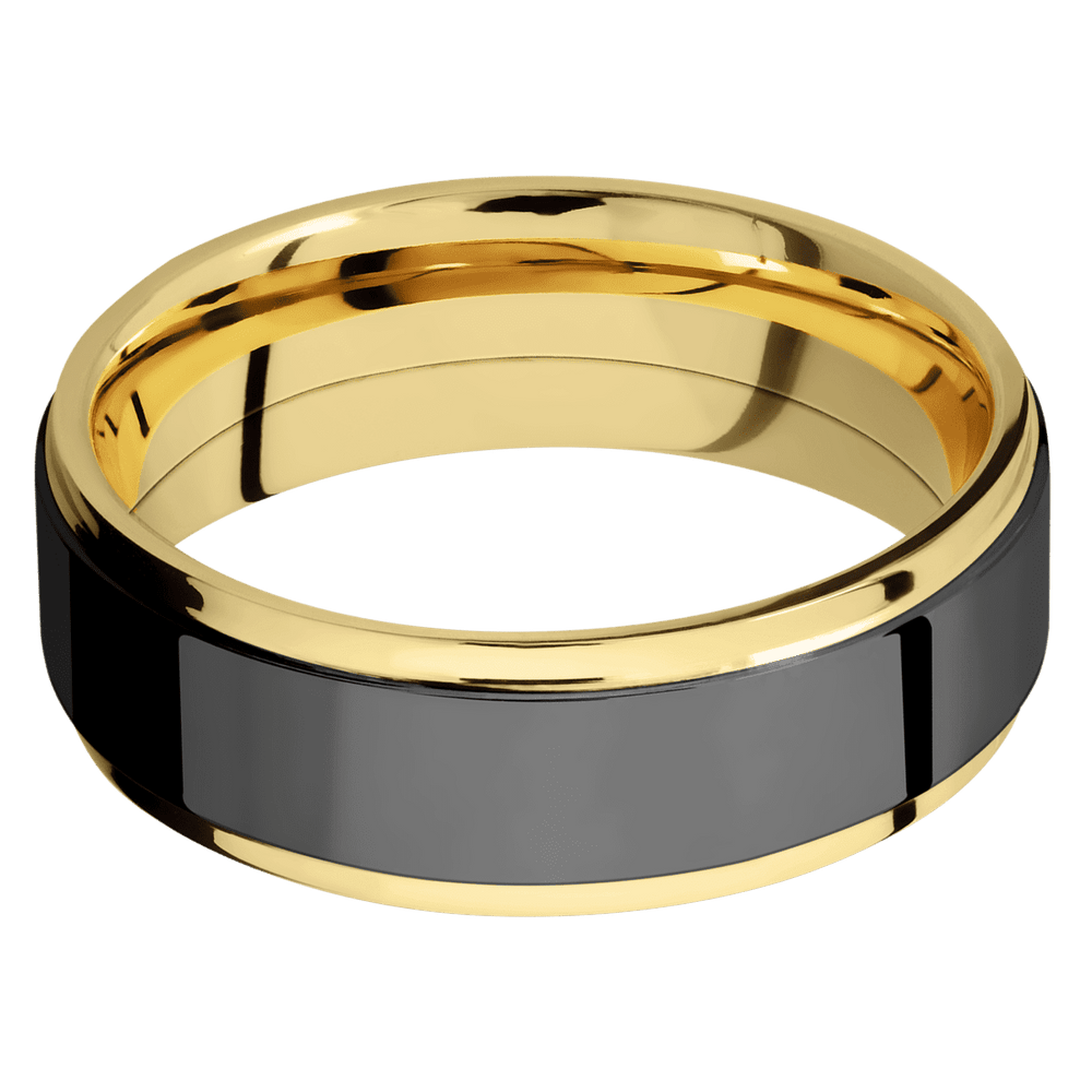 
            
                Load image into Gallery viewer, 14K Yellow Gold with Polish, Polish Finish and Zirconium Inlay
            
        