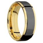 14K Yellow Gold with Polish, Polish Finish and Zirconium Inlay