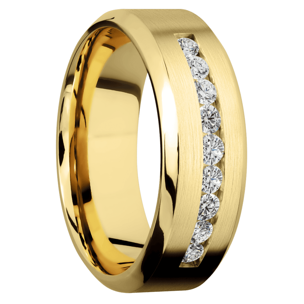 18K Yellow Gold + Satin , Polish Finish