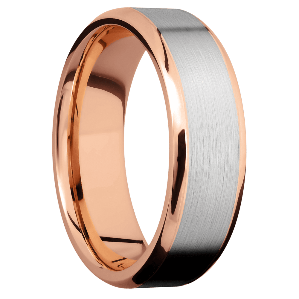 
            
                Load image into Gallery viewer, 14K Rose Gold with Polish , Polish Finish and 14K White Gold Inlay
            
        