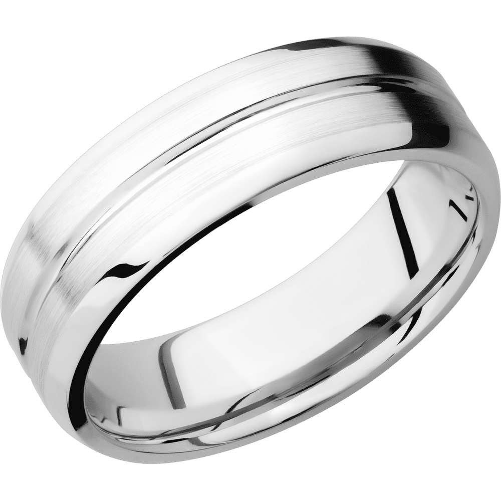 14K White Gold with Polish , Satin Finish