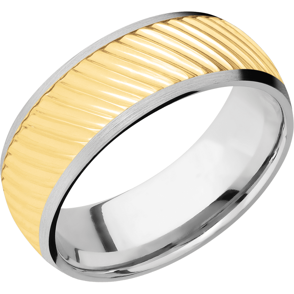 
            
                Load image into Gallery viewer, 14K White Gold with Satin Finish and 14K Yellow Gold Inlay
            
        