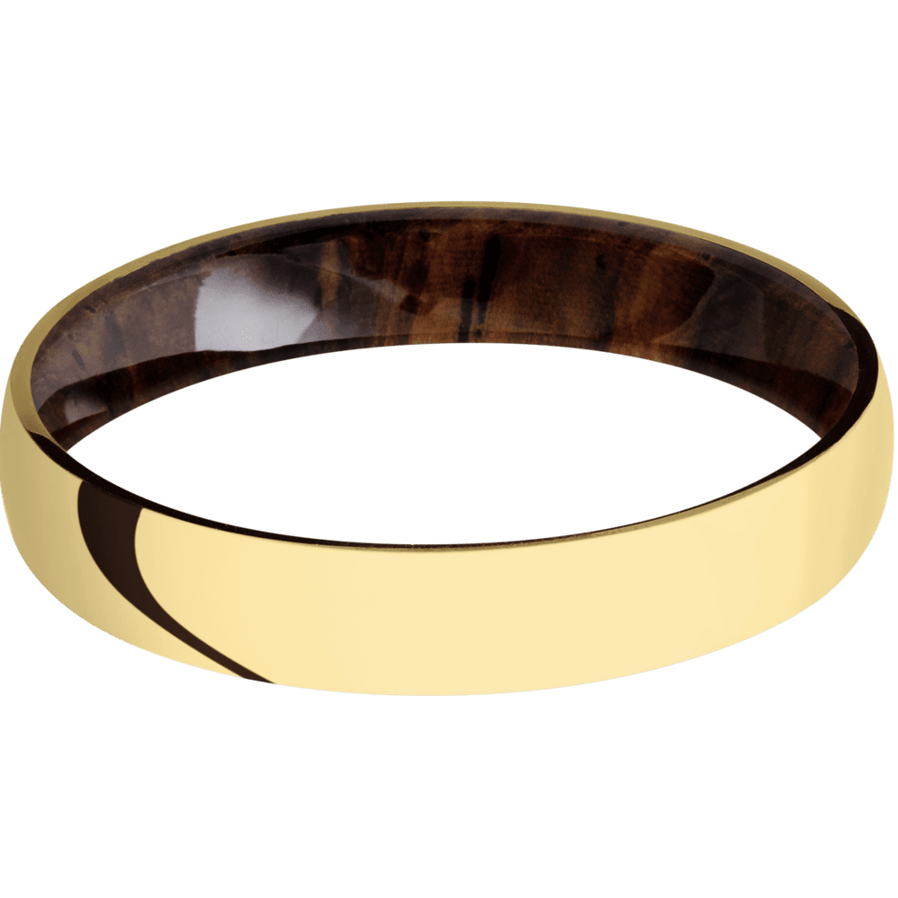 14K Yellow Gold with Polish Finish and Cocobolo