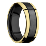 Zirconium with Satin Finish and 14K Yellow Gold Inlay