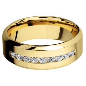 18K Yellow Gold + Satin , Polish Finish