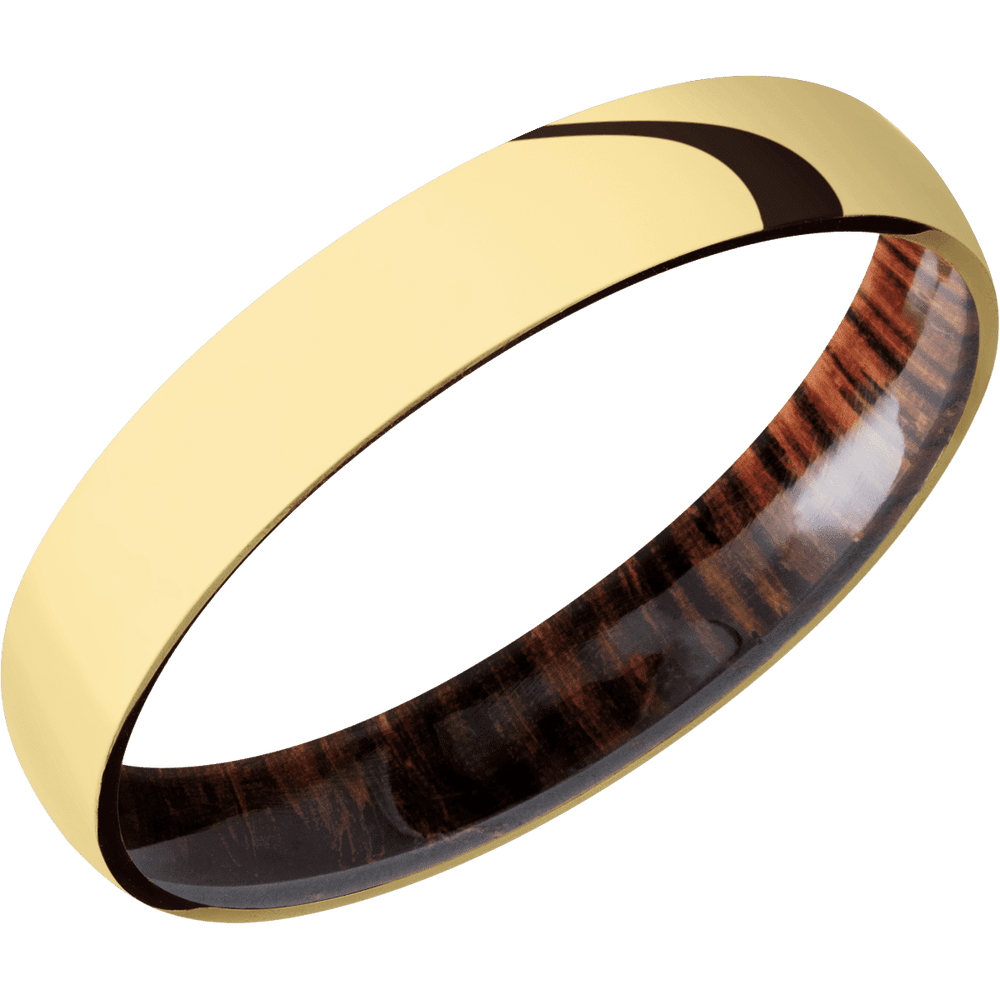 14K Yellow Gold with Polish Finish and Cocobolo