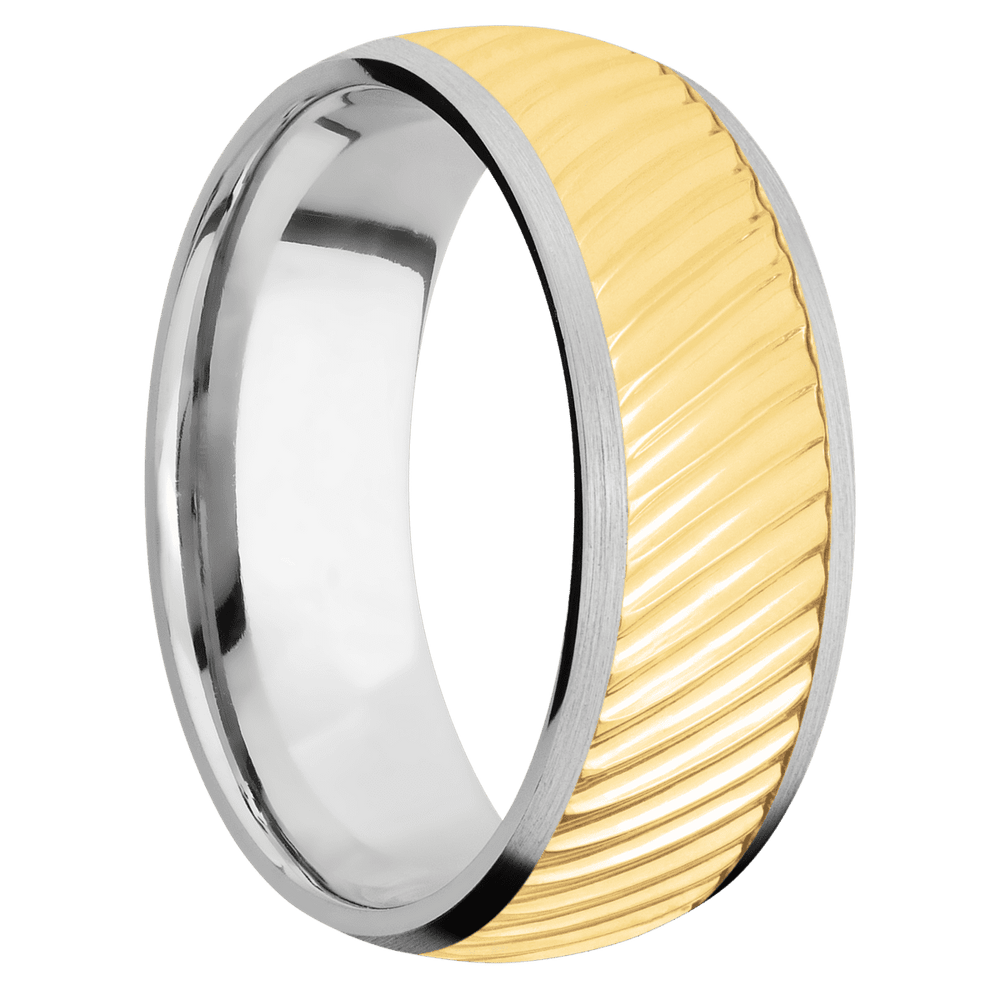 
            
                Load image into Gallery viewer, 14K White Gold with Satin Finish and 14K Yellow Gold Inlay
            
        