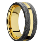 14K Yellow Gold with Polish Finish and Forged Carbon Fiber Inlay