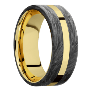 
            
                Load image into Gallery viewer, 14K Yellow Gold with Polish Finish and Forged Carbon Fiber Inlay
            
        