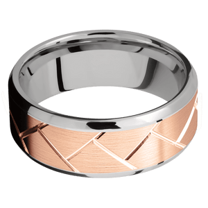 
            
                Load image into Gallery viewer, 14K White Gold with Polish , Polish Finish and 14K Rose Gold Inlay
            
        